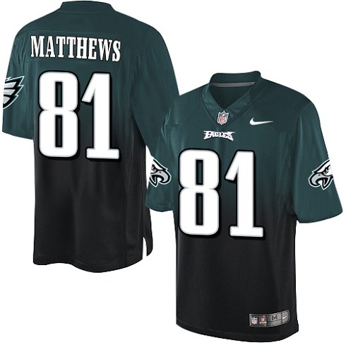 Men's Limited Jordan Matthews Nike Jersey Midnight Green/Black - #81 Fadeaway NFL Philadelphia Eagles